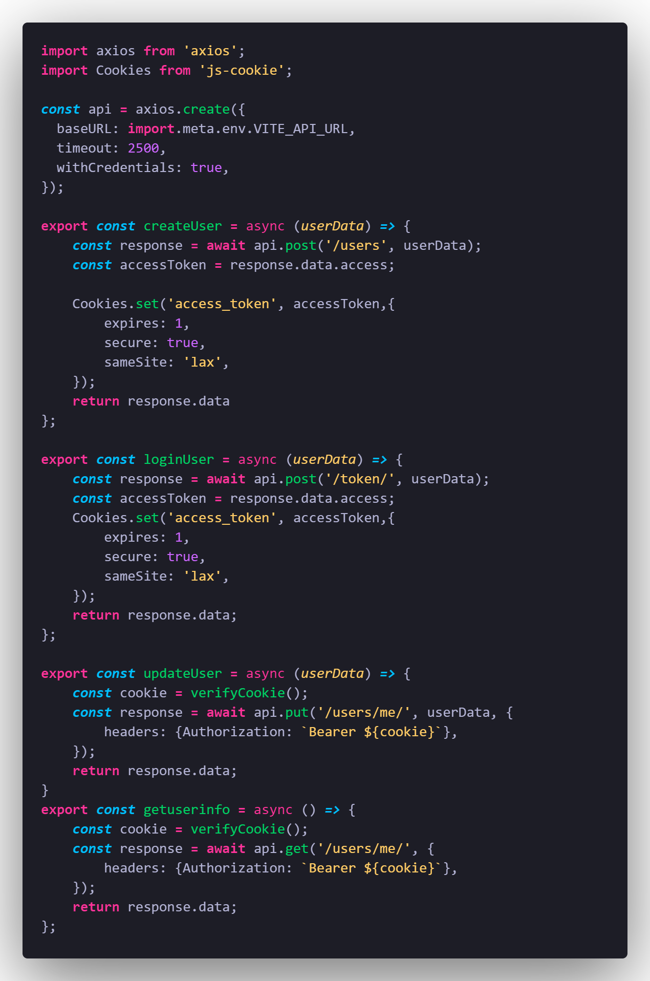 Capture d'écran de api.js