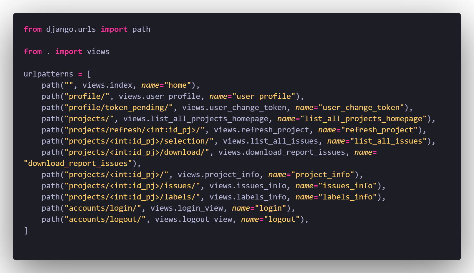 Routes et vues Django
